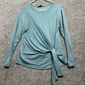 Thyme + Honey woman’s Tie Front 3/4 Sleeve Blouse Size Medium